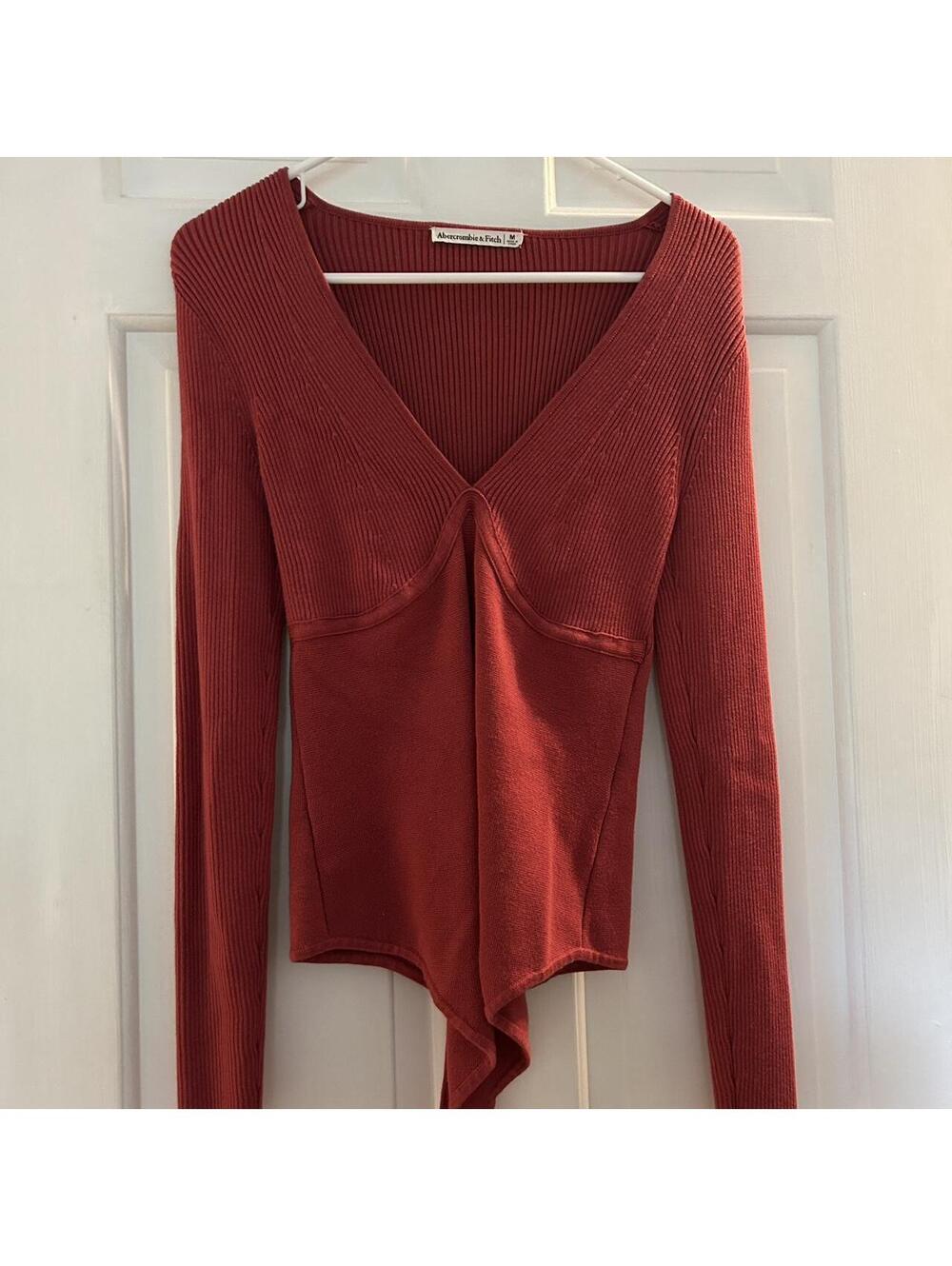 Abercrombie & Fitch berry red long sleeve bodysuit. Size Medium. Never worn.